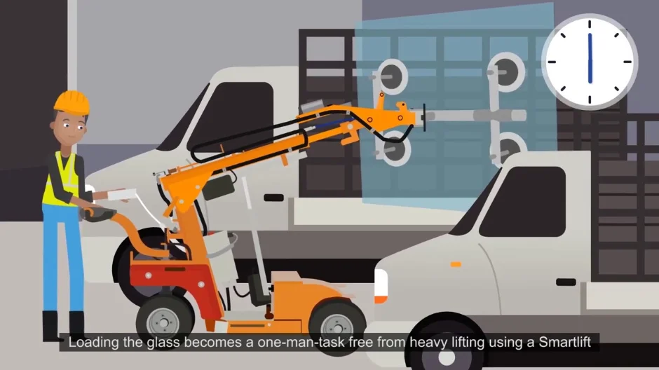 Video transporte de vidrio Smartlift